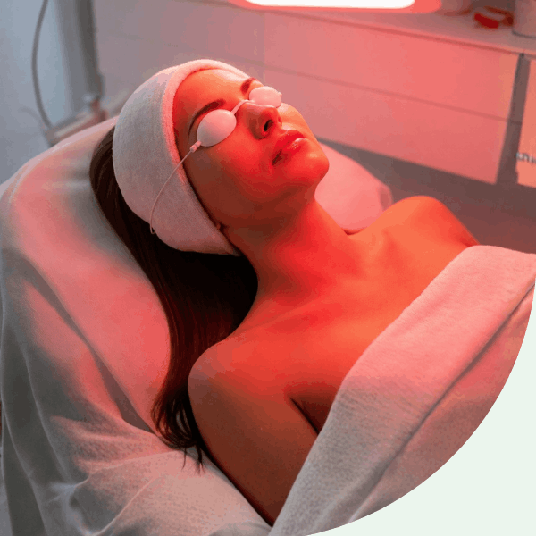 Near Infrared Red Light Facial Therapy Treatment